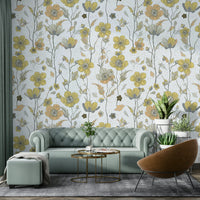 Garden-inspired wallpaper mural design

