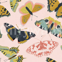 Garden-style wallpaper with blooming florals and butterflies, GD1707