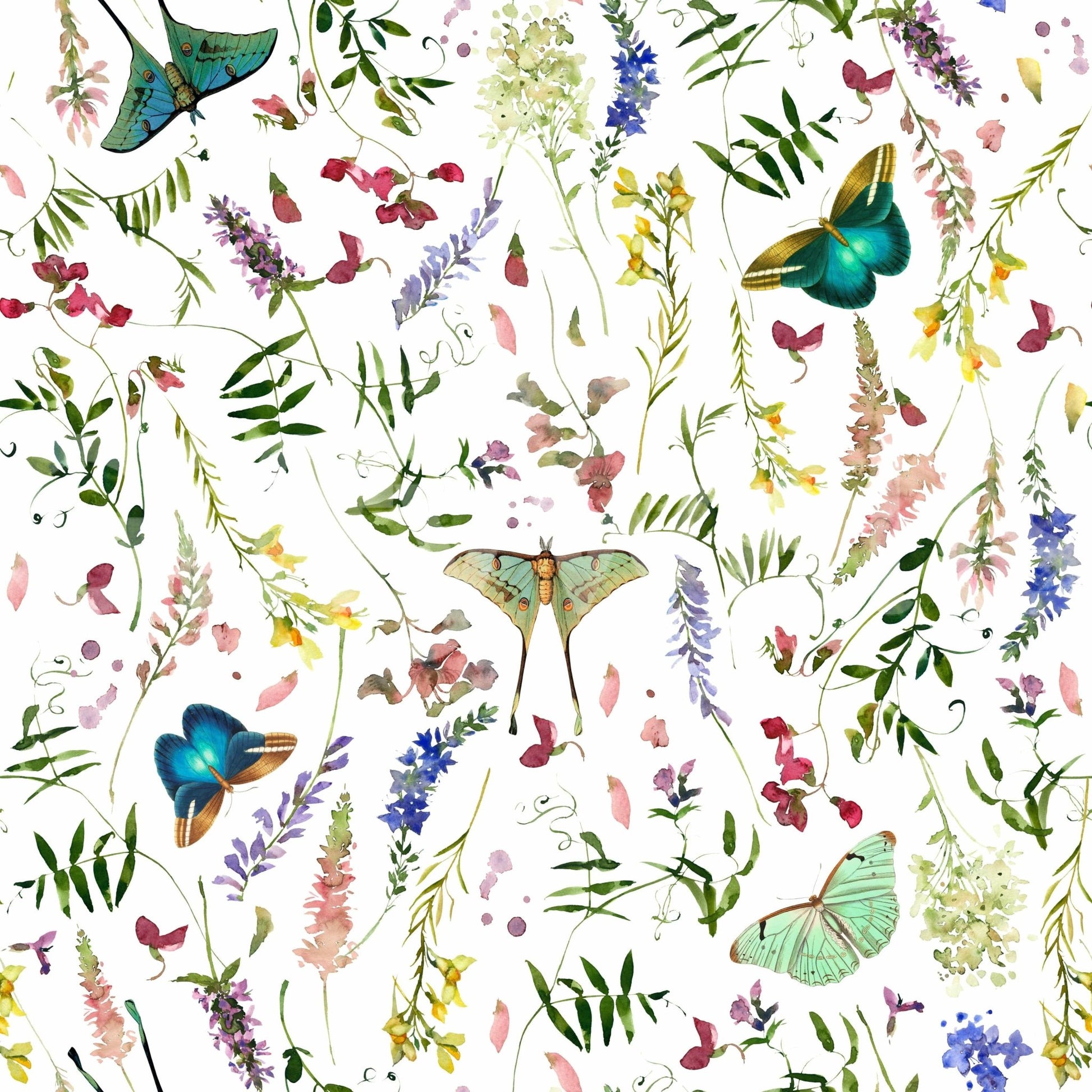 Elegant Butterfly And Blooms wall decor design accent paper.