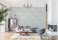 Bright lounge space featuring Butterfly Bloom Line Art Wallpaper with airy botanical flow