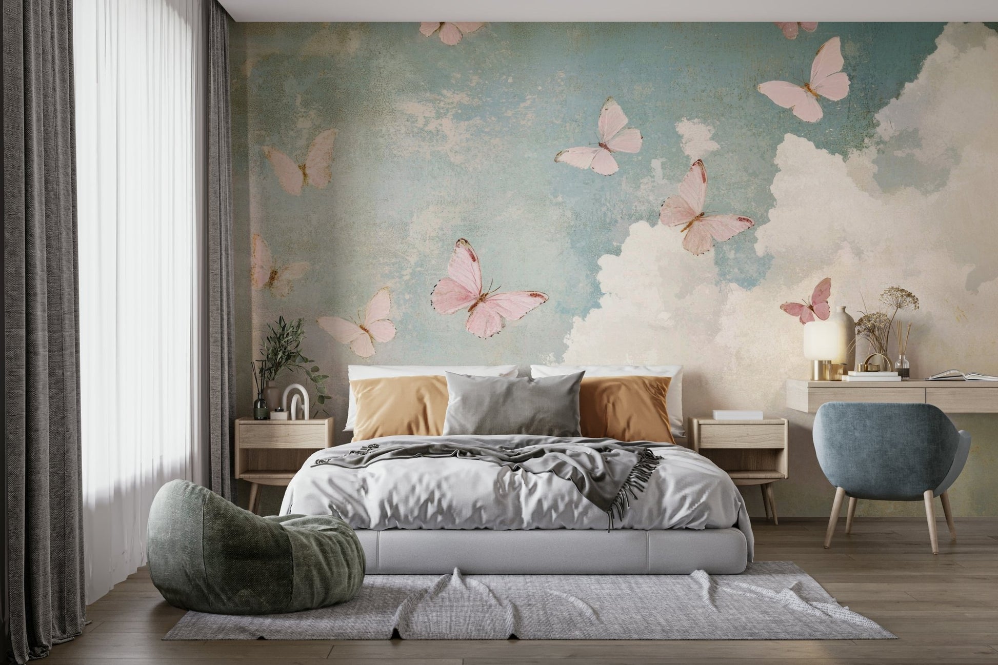 delicate butterflies fluttering

