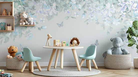 Elegant butterfly garden wallpaper design C317
