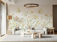 Nature inspired butterfly wall mural in a minimalist bedroom wallpaper mural