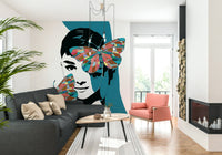 Butterfly Muse Wall Mural wallpaper mural for a peaceful hallway.