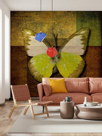 Artistic butterfly print, elegant Butterfly Vintage Hues, warm tones.