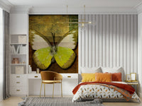 Butterfly Vintage Hues Wall Mural, artistic butterfly, unique stripes.
