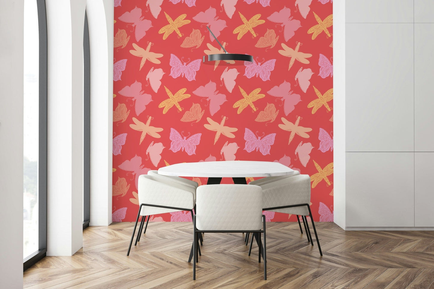 Pink, yellow, orange Butterfly Wings wallpaper.