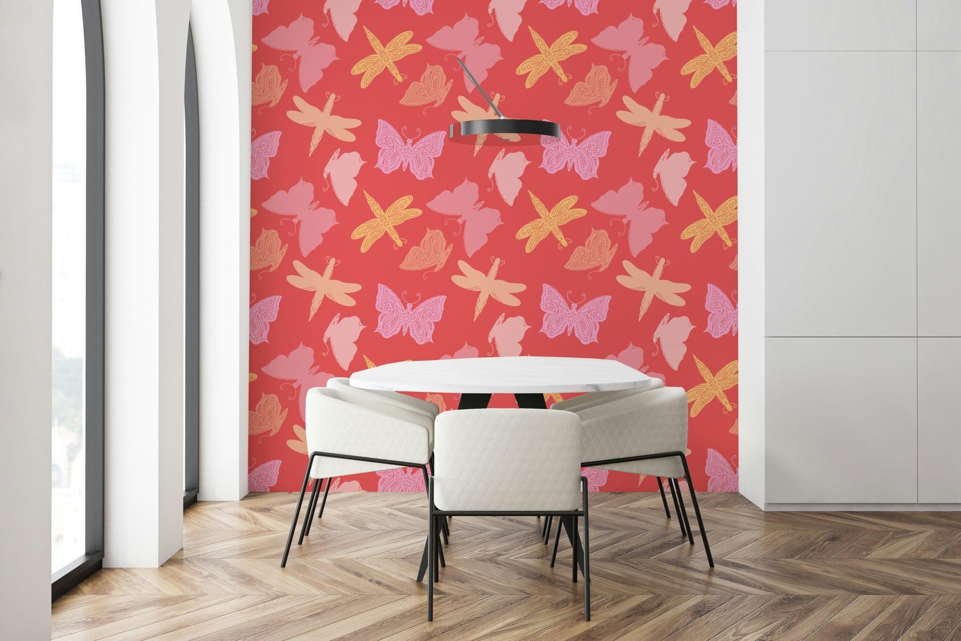 Pink, yellow, orange Butterfly Wings wallpaper.