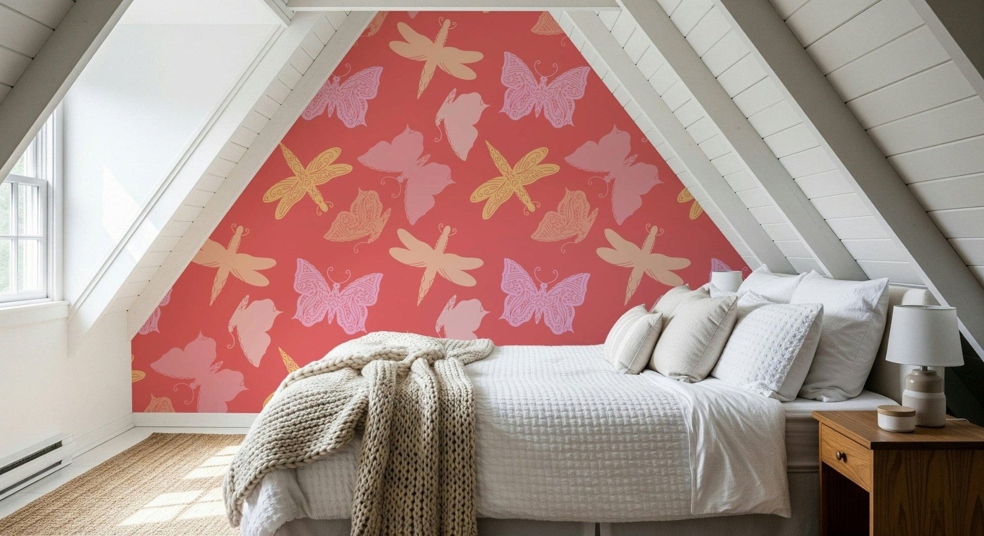 Nursery, whimsical, repeating Butterfly Wings print wallpaper