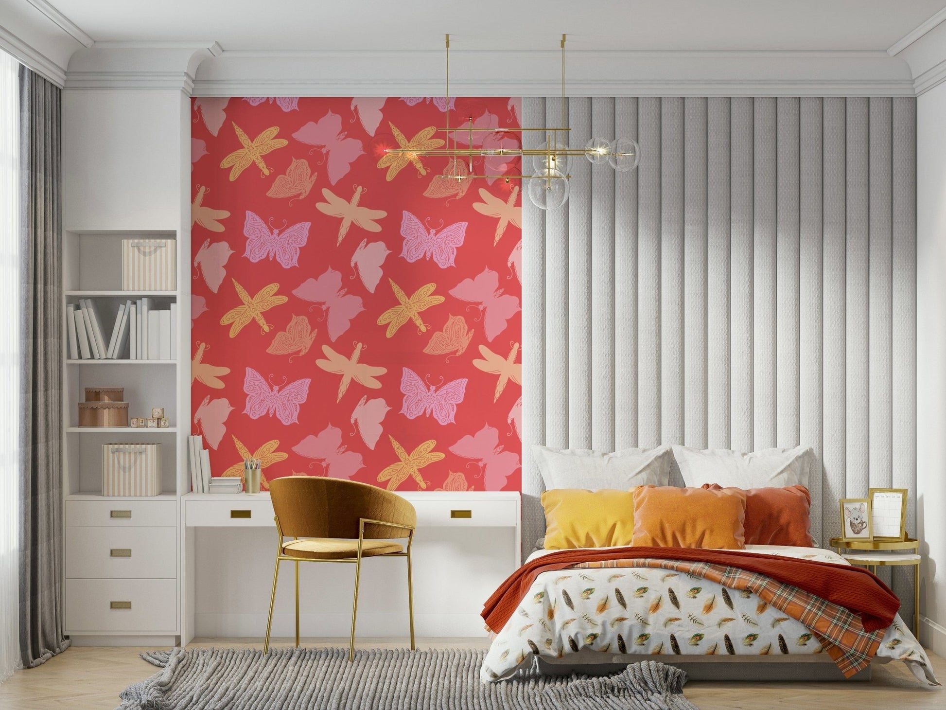 Intricate, doodle-style Butterfly Wings pattern wallpaper.