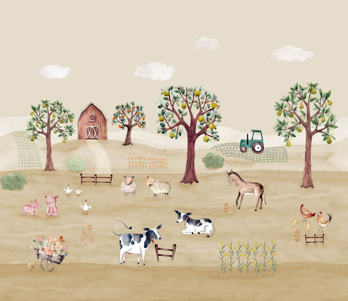 Barnyard Bliss Wall Mural