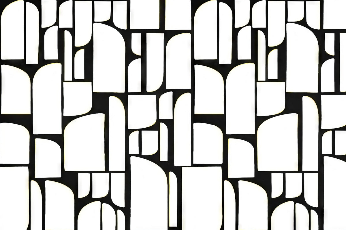 Monochrome Mosaic Tiles Mural