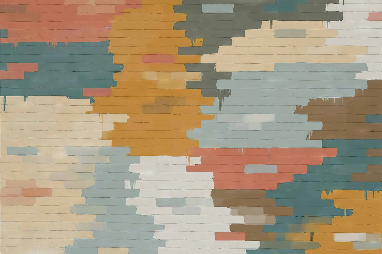 Painted Brick Illusion Wall Mural