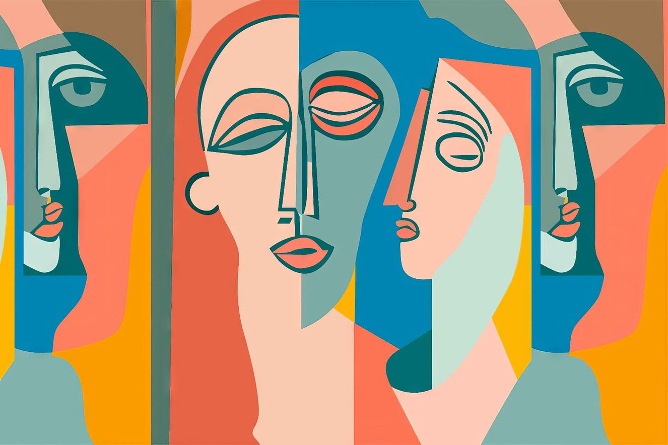 Colourful Faces Mural Wallpaper