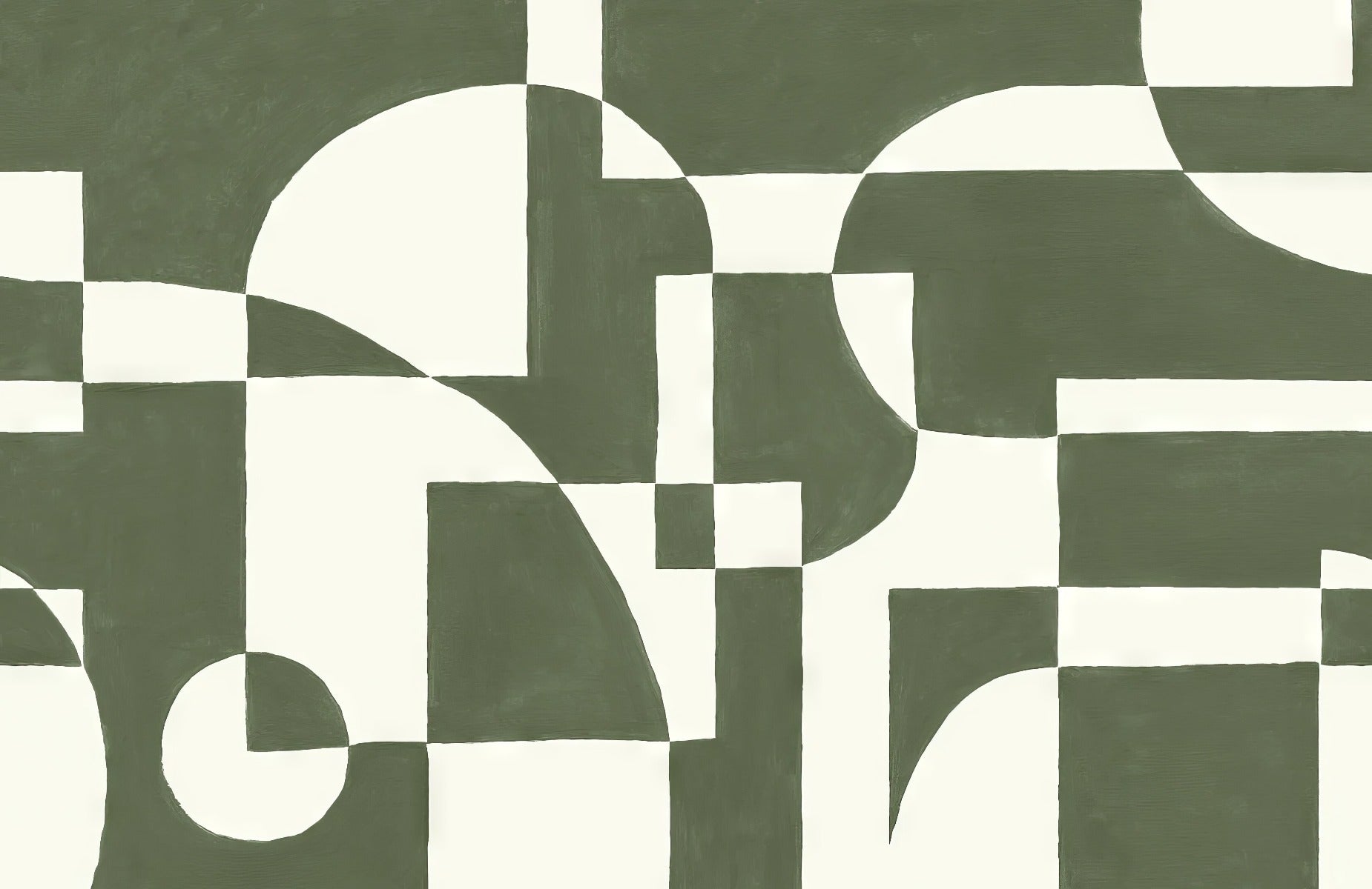 Emerald Geometric Elegance Mural