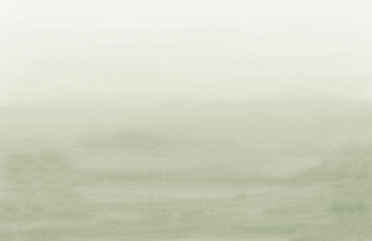 Serene Green Watercolor Mural