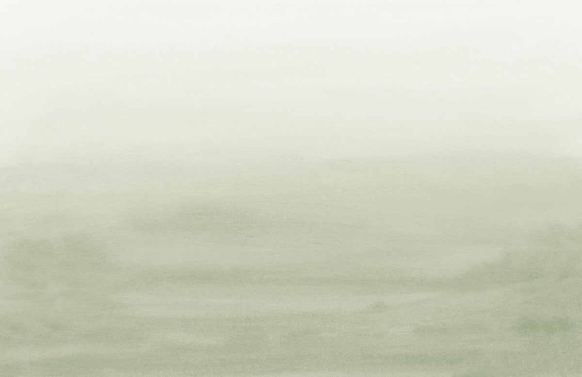 Serene Green Watercolor Mural