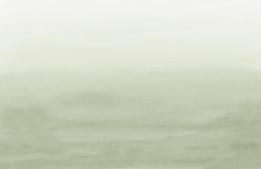 Serene Green Watercolor Mural