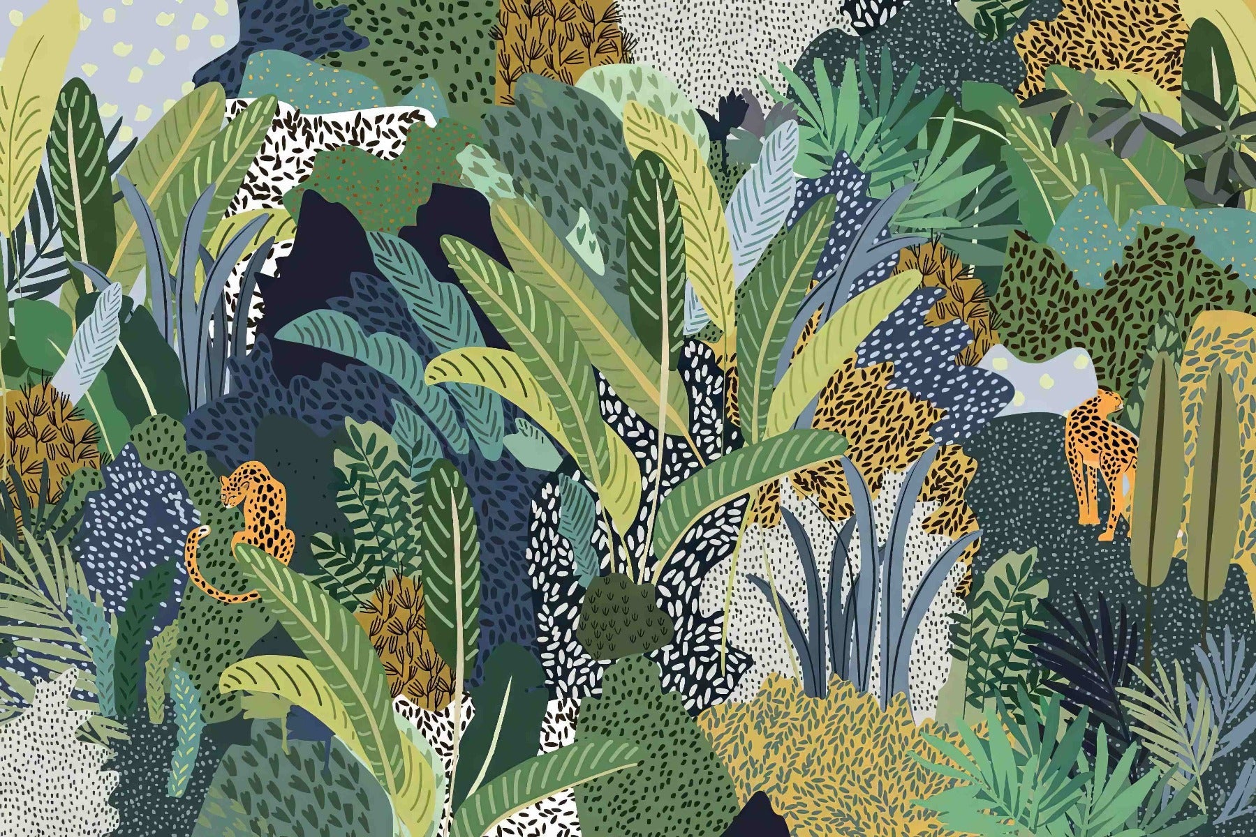 Hidden Jungle Cat Mural