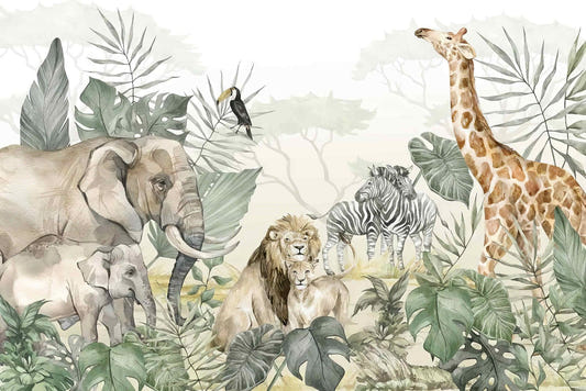 Tropical Wildlife Wall Mural