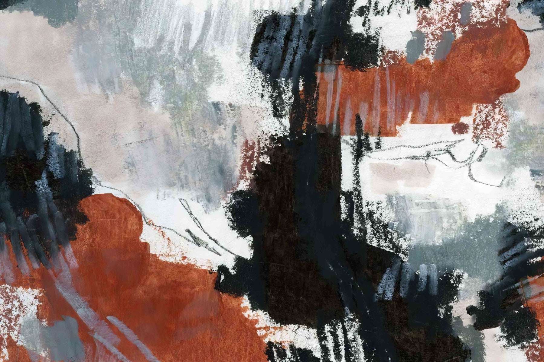 Brushstroke Art Wall Mural