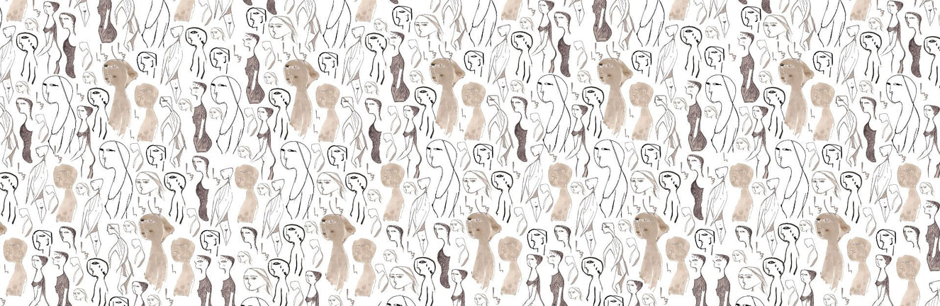 Artistic Faces Design Wall Mural