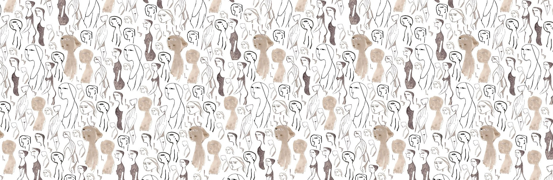 Artistic Faces Design Wall Mural