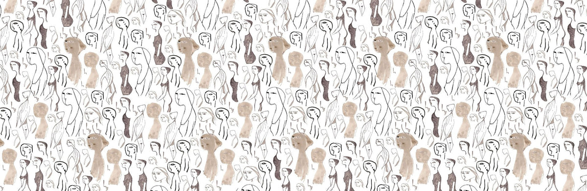 Artistic Faces Design Wall Mural in your room — zoomed