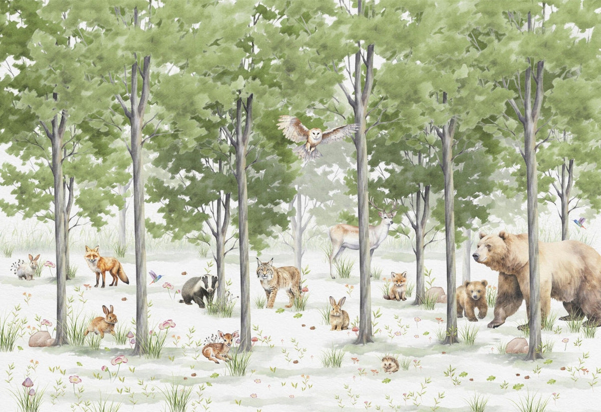 Enchanted Forest Wallpaper Mural in your room — zoomed