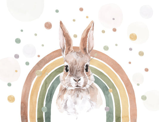 Rainbow Rabbit Nursery Wall Mural