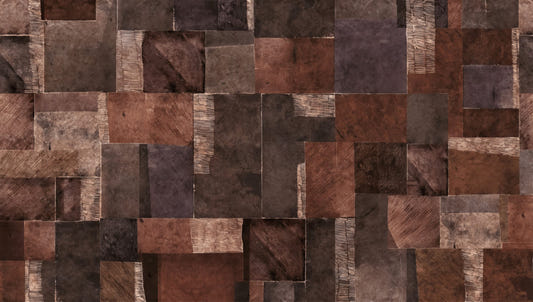 Abstract Wooden Mosaic Wall Mural