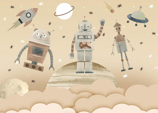 Cosmic Robots Wall Mural
