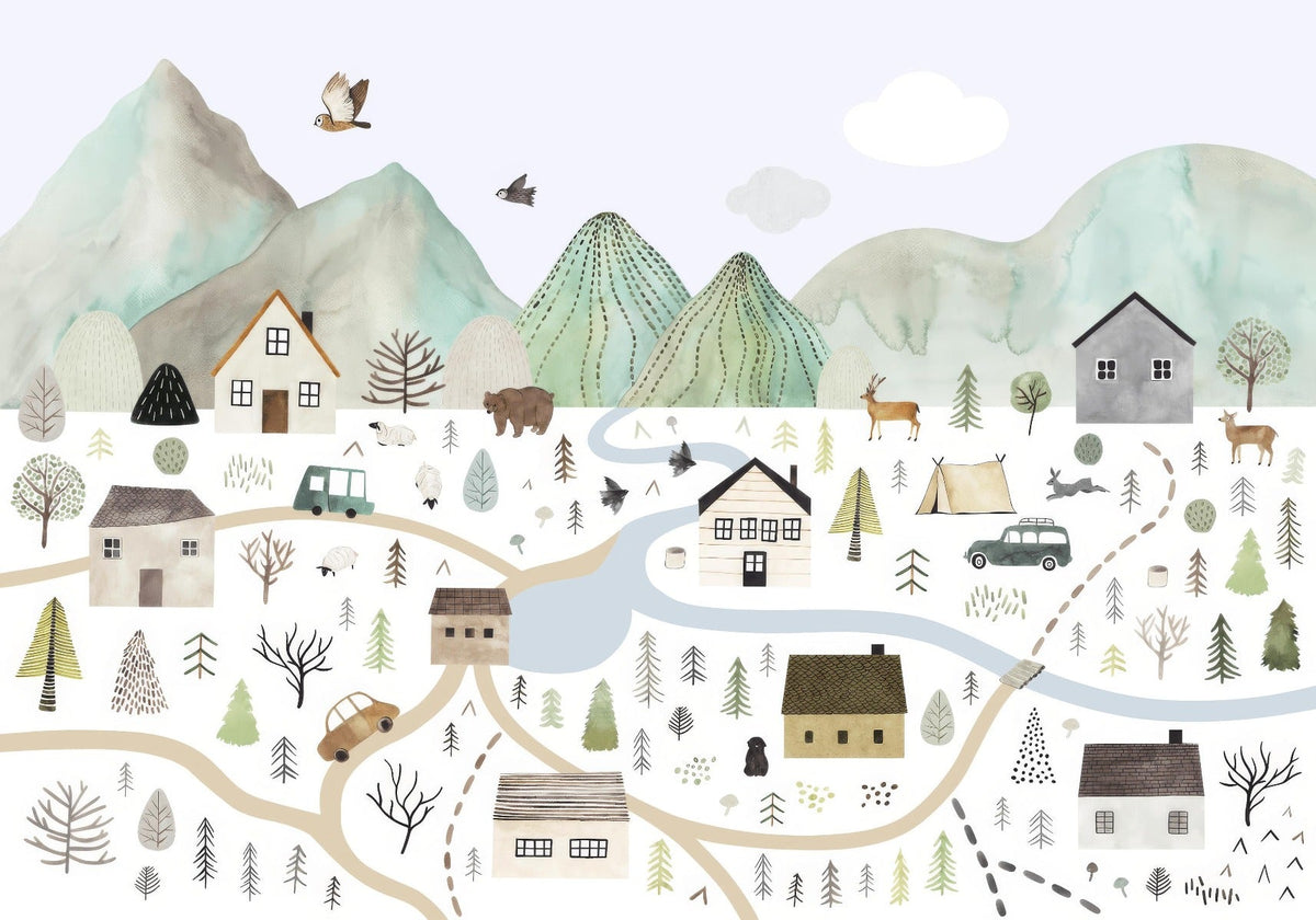 Riverside Glimpse Wall Mural