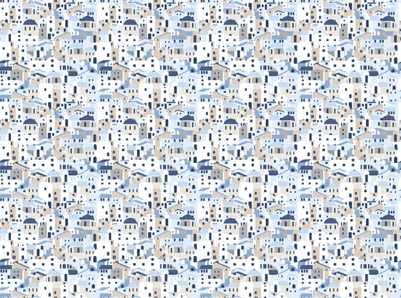 Santorini Repeat Pattern Wallpaper