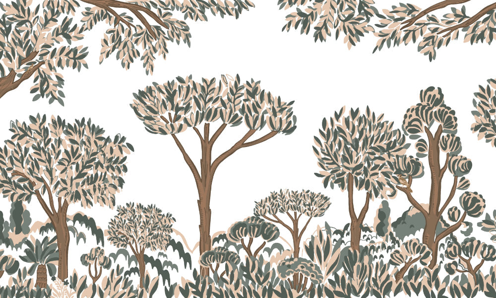 Tropical Tree Wall Mural in your room — zoomed