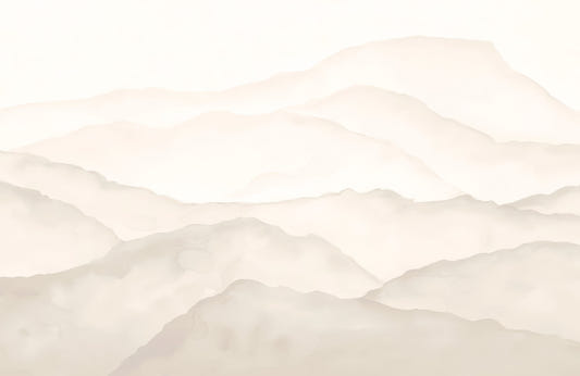 Beige Watercolour Mountains Wall Mural