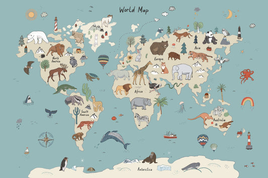 Animal Adventure Atlas Mural