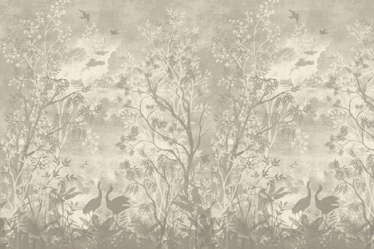 Moonlit Aves Wallpaper Mural in your room — zoomed