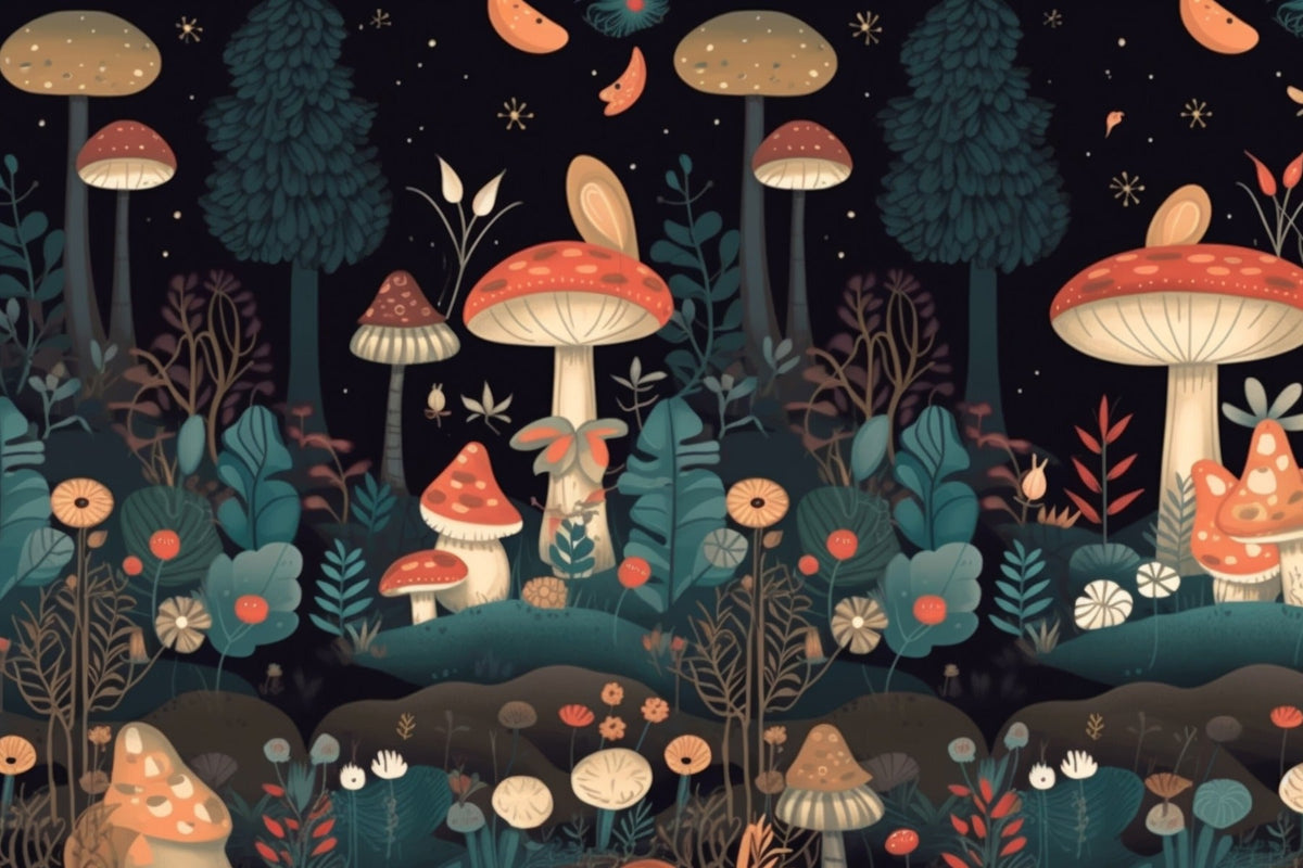 Mushroom Garden Wallpaper Mural