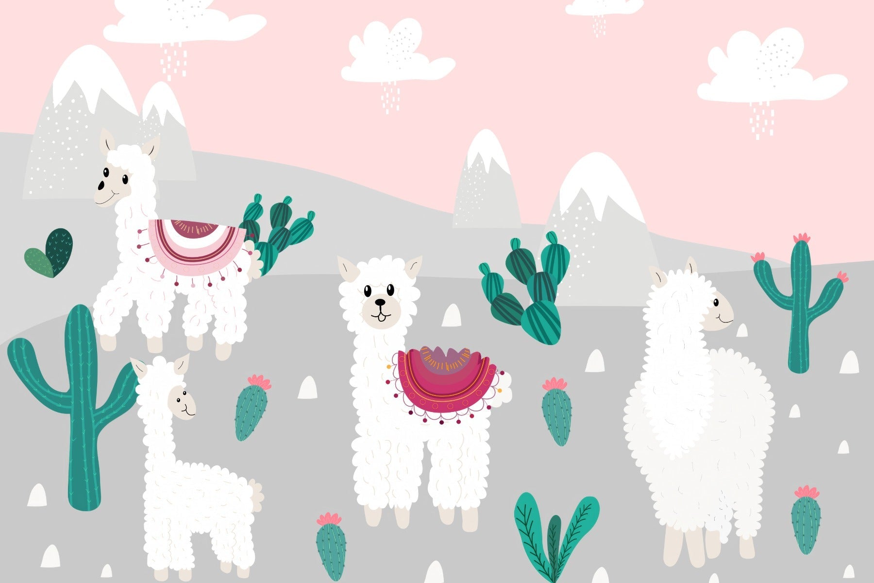 Fluffy Fiesta Llama Mural