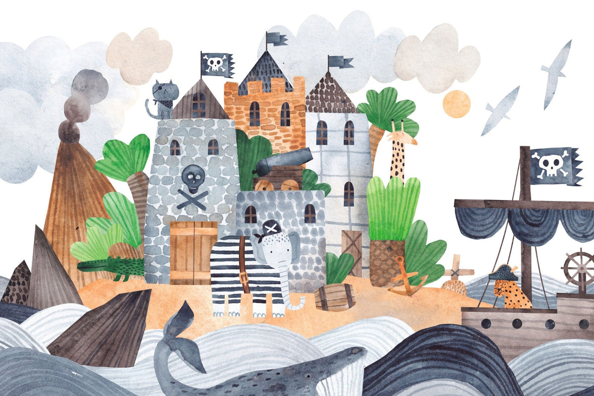 Pirate Fortress Wall Mural for Adventurous Themes in your room — zoomed