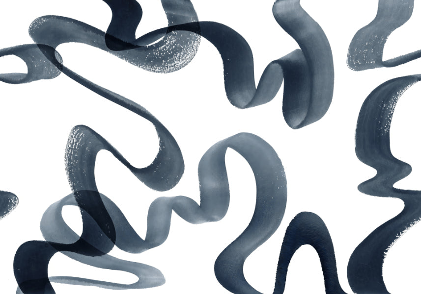 Watercolor Blue Swirls Mural
