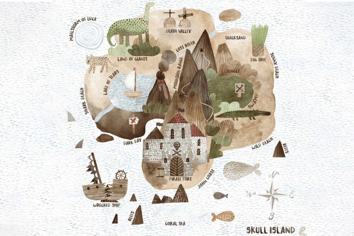 Skull Island Wallpaper Mural in your room — zoomed