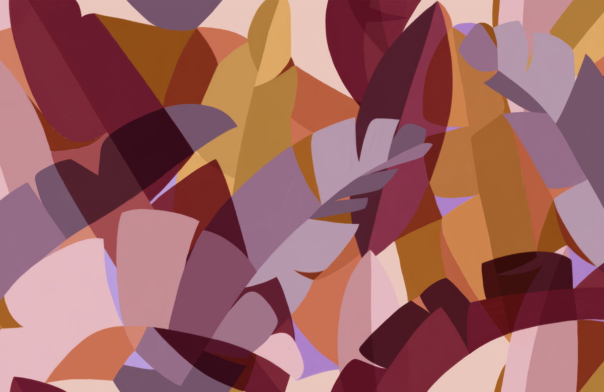 Cubist Harvest Foliage Fresco Mural