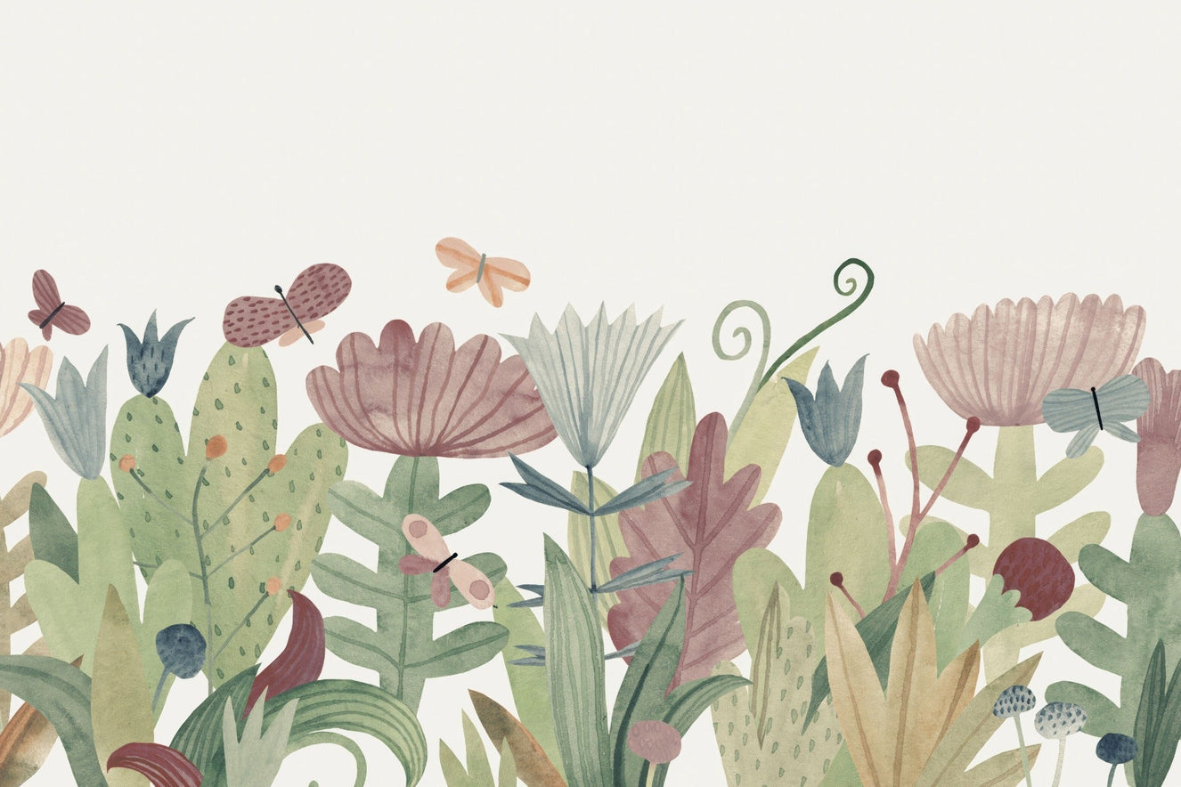 Watercolour Wildflower Wall Mural