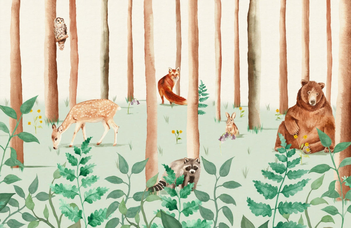 Storybook Wildlife Wall Mural