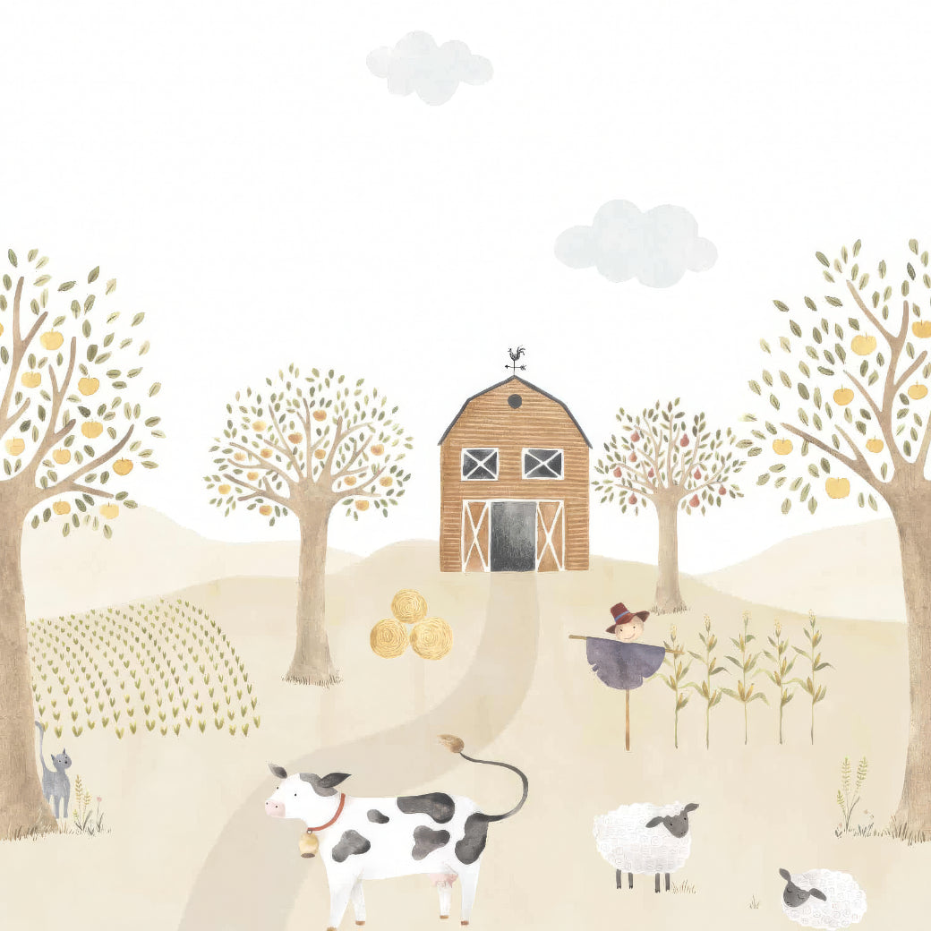 Pastoral Pals Barnyard Mural in your room — zoomed