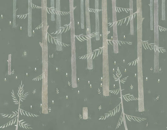 Twilight Trees Light Mural