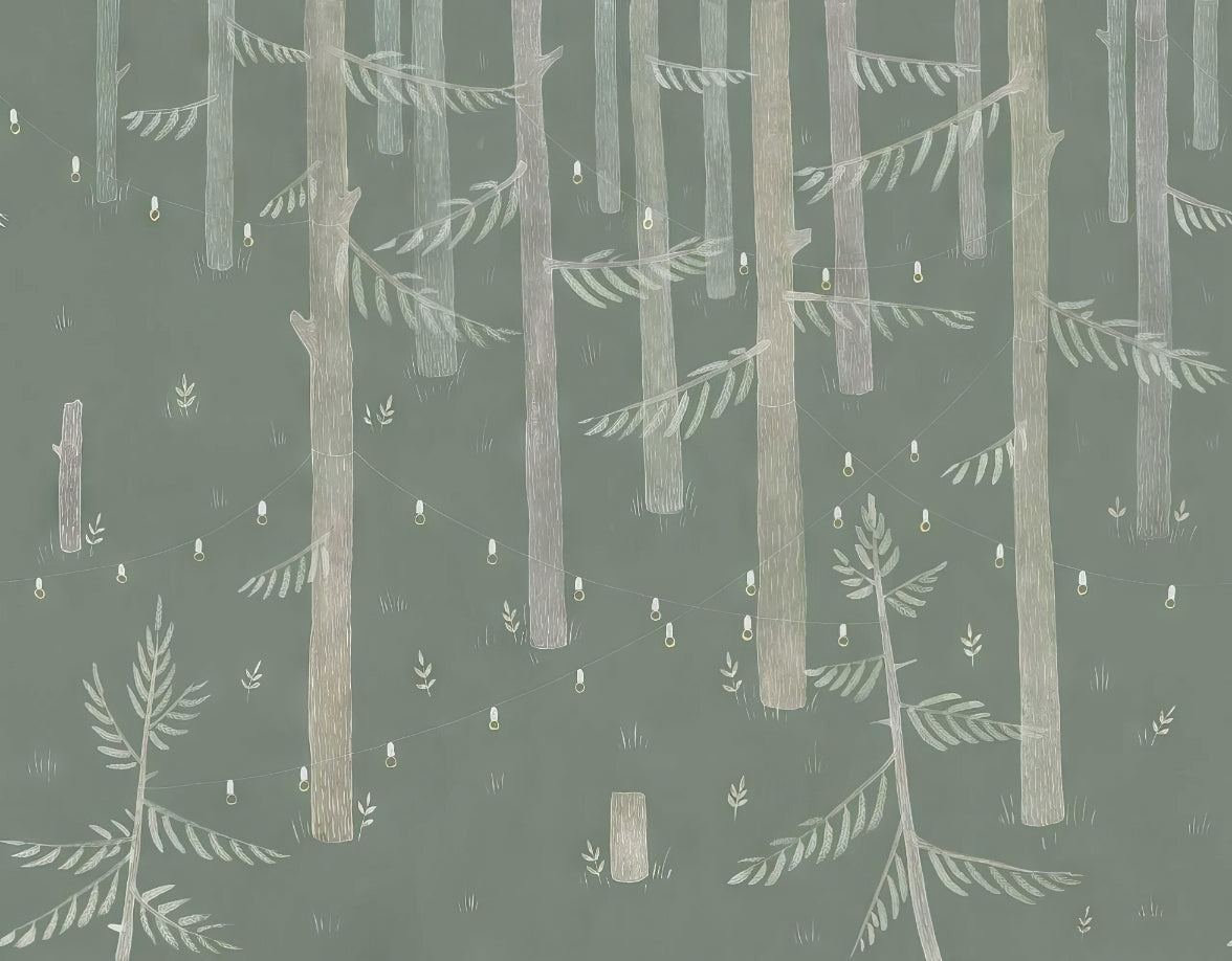 Twilight Trees Light Mural