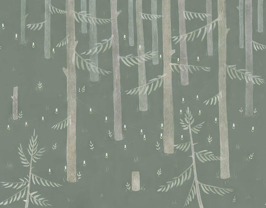 Twilight Trees Light Mural